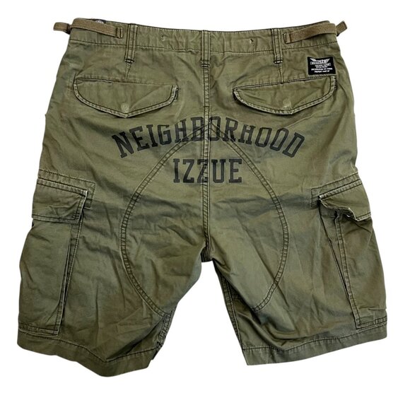 Neighborhood x NHIZ Izzue Mens Cargo Shorts Green L Streetwear Military Utility - Picture 1 of 16